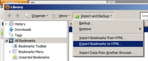 Export Bookmarks FireFox Step2