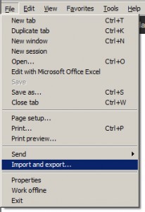 Export Bookmarks IE Step1